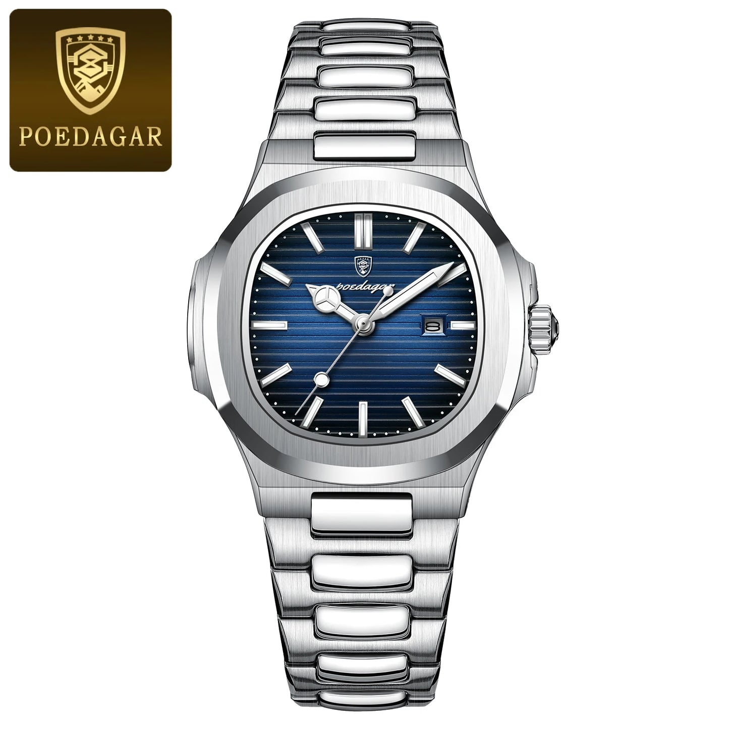 POEDAGAR Luxury Square Watch for Woman Waterproof Luminous Date Ladies Watch Stainless Steel Quartz Women's Watches Female Reloj - Qoraheyhub