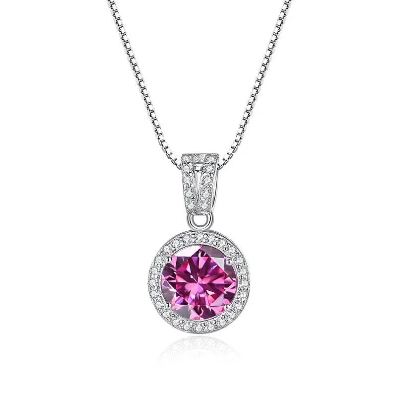 BIJOX STORY Moissanite Diamond Pendant Necklaces For Women 925 Sterling Silver Luxury Chain Trending Iced Bling Wedding Jewelry - Jewelrieshub - - jewelrieshub.com - Jewelrieshub -