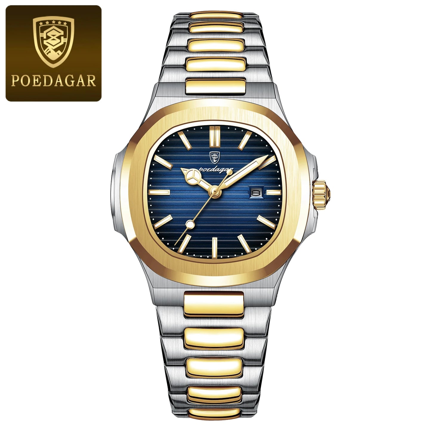 POEDAGAR Luxury Square Watch for Woman Waterproof Luminous Date Ladies Watch Stainless Steel Quartz Women's Watches Female Reloj - Qoraheyhub