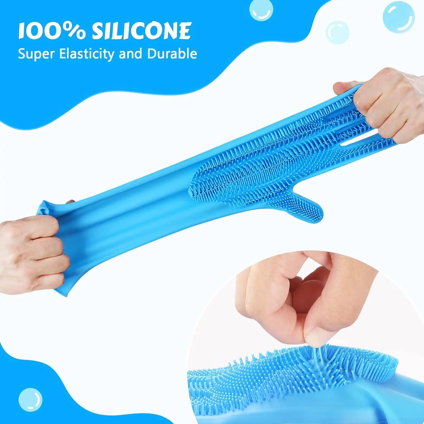 Pet Grooming Gloves Dog Cat Bathing Cleaning Glove Shampoo Scrubber Clean Soft Silicone Hair Removal Glove Hand Skin Protection - Qoraheyhub
