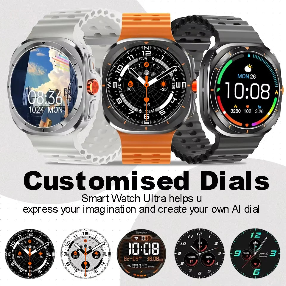 LAXASFIT Smart Watch GT7 Ultra 1.52-inch AMOLED Screen Bluetooth Talk Sports Fitness Smartwatch for Men Women Watch Holiday Gift - Qoraheyhub
