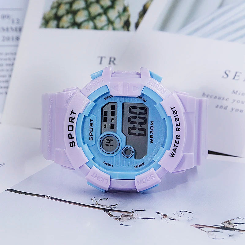 YIKAZE Kids Watches Fashion Luminous Waterproof Alarm Clock Watches Boys and Girls Student Smart Electronic Watch Gift - Qoraheyhub