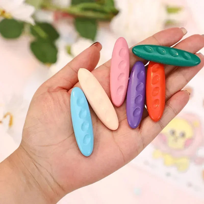 12/24/36 Colors Washable Not Dirty Hands Toddler Crayons Hole Crayons for Kids Non-Toxic Baby Crayons Coloring Art Supplies - Qoraheyhub