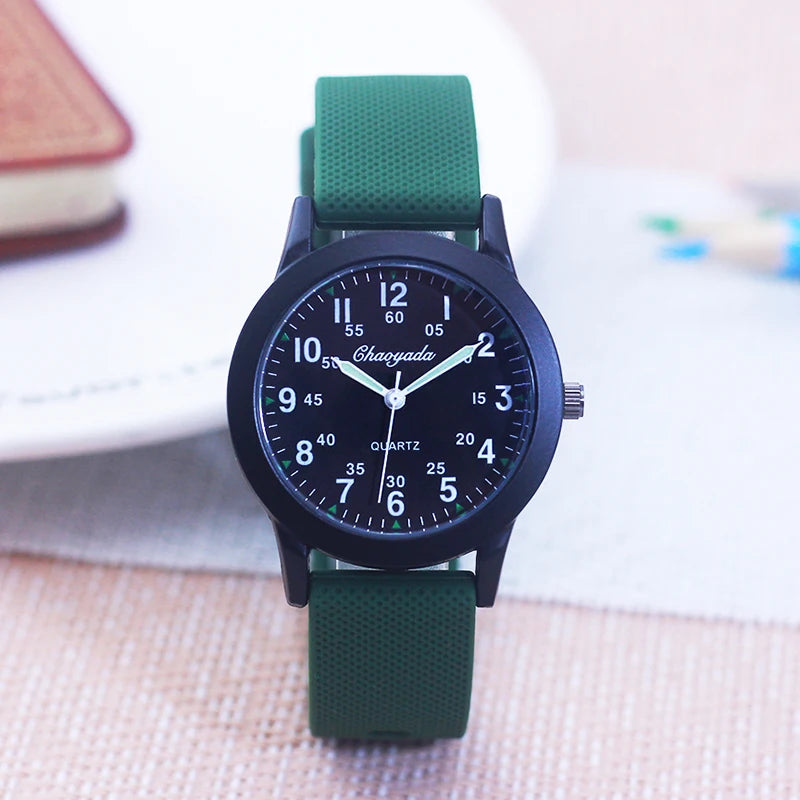 Children Boys Girls 60 Minute Scale Quartz Wristwatches Junior High And Elementary School Students Exam Watches Silicone Strap - Qoraheyhub