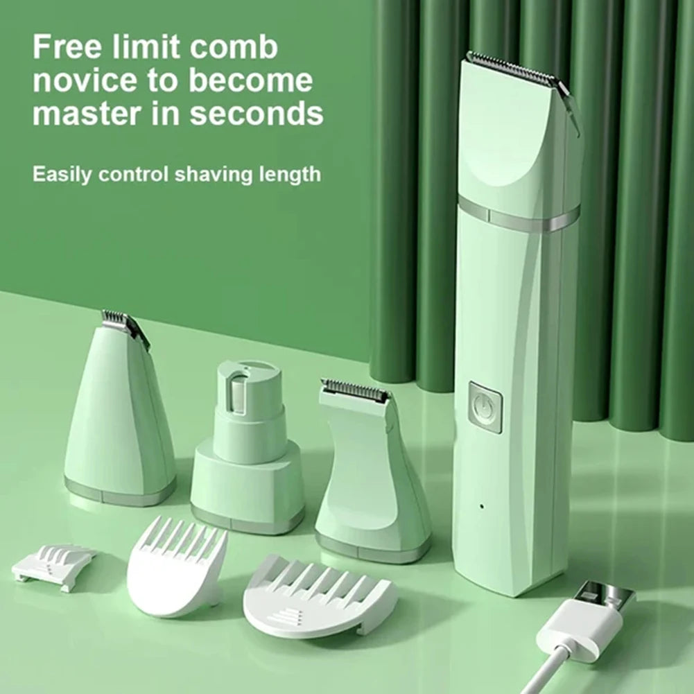 Professional 4-in-1 Electric Pet Grooming Tool Set Dog Hair Clippers USB Rechargeable Pets Haircut Trimmer Shaver Cats Supplies - Qoraheyhub