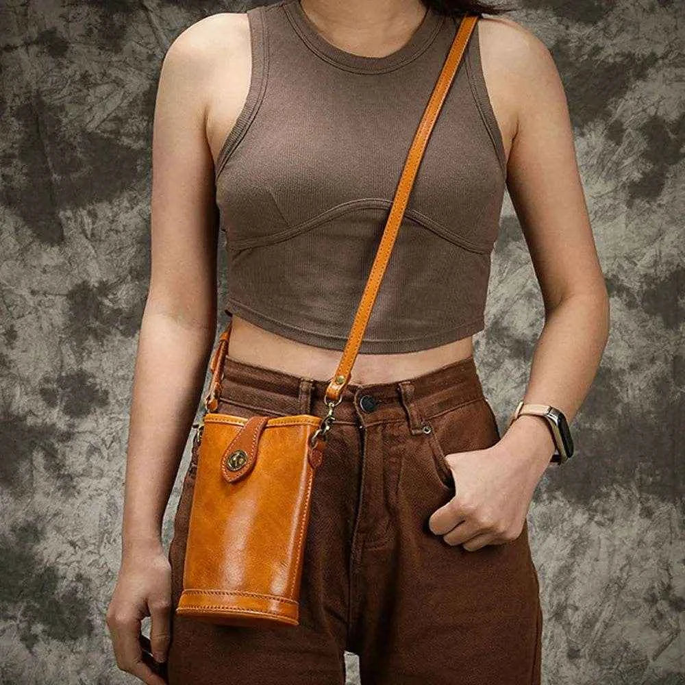 Quality Genuine Leather Crossbody Bag for Women Small Cow Skin Shoulder Fashion Phone Purse Female Promotion