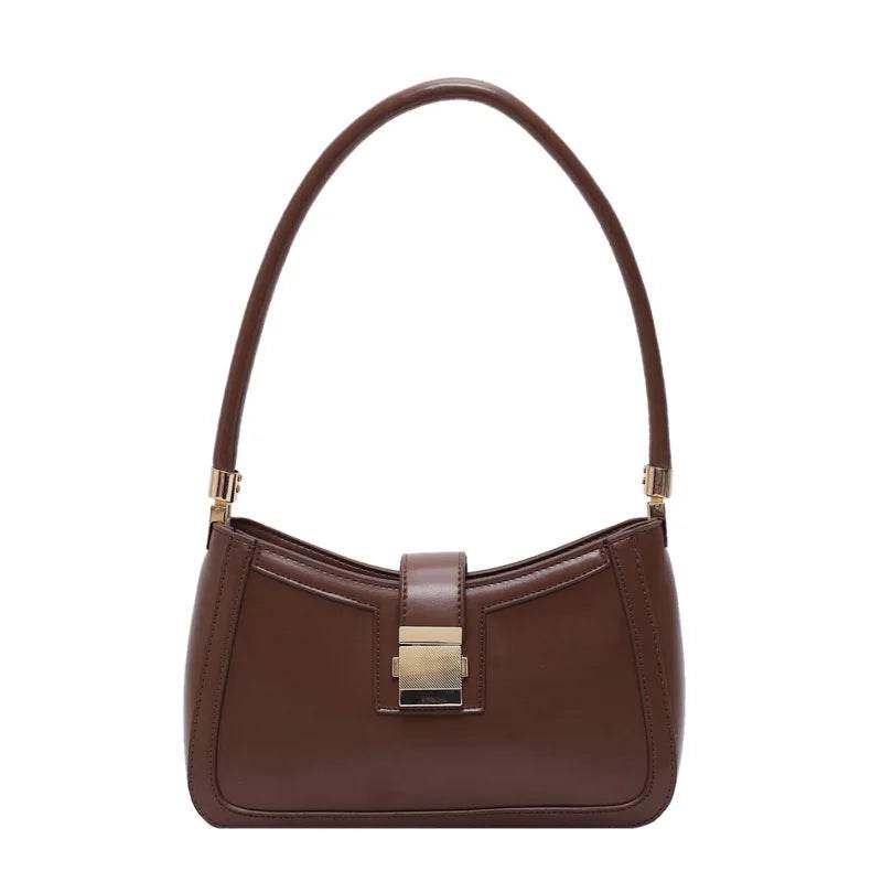 LEFTSIDE Shoulder Bags For Women Solid Color PU Leather 2025 Trend Lock Handbags Small Purse Hand Lady Designer Zipper Clutch Jewelrieshub Red / 25cmx16mx7cm green / 25cmx16mx7cm Brown / 25cmx16mx7cm Red / 25cmx16mx7cm-green / 25cmx16mx7cm-Brown / 25cmx16mx7cm-black / 25cmx16mx7cm-