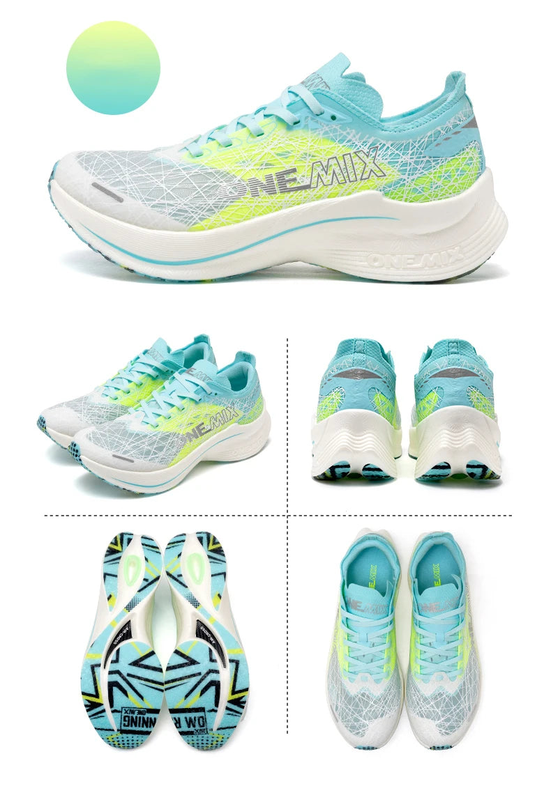 ONEMIX Carbon Plate Running Shoes for Men Shock Absorption Ultra-light Sports Shoes Rebound Outdoor Women Marathon Sneakers