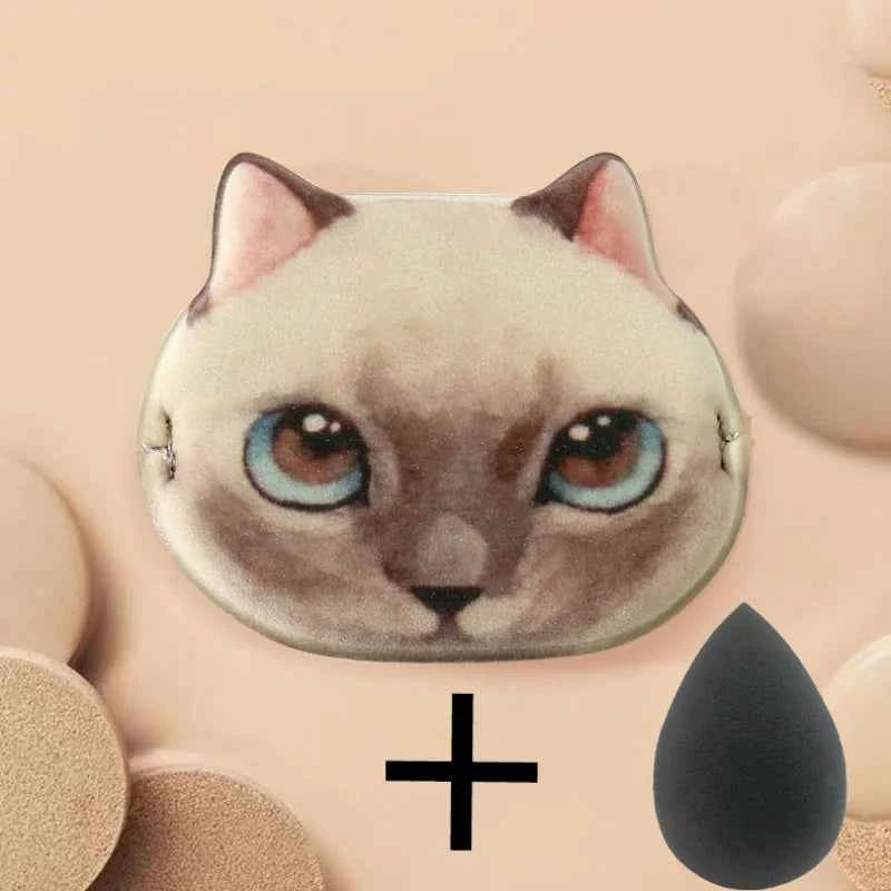 1/4pcs Kitty Air Cushion Powder Puff Cute Cat Cosmetic Puffs Hydrophilic Non-latex Facial Foundation Beauty Tool Dry Wet Makeup