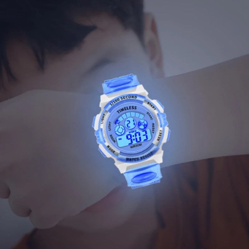 Children Watch Sport Kids Watches Silicone Strap Waterproof LED Digital Watch For Kid Children Student Girl Boy Wristwatch Clock - Qoraheyhub