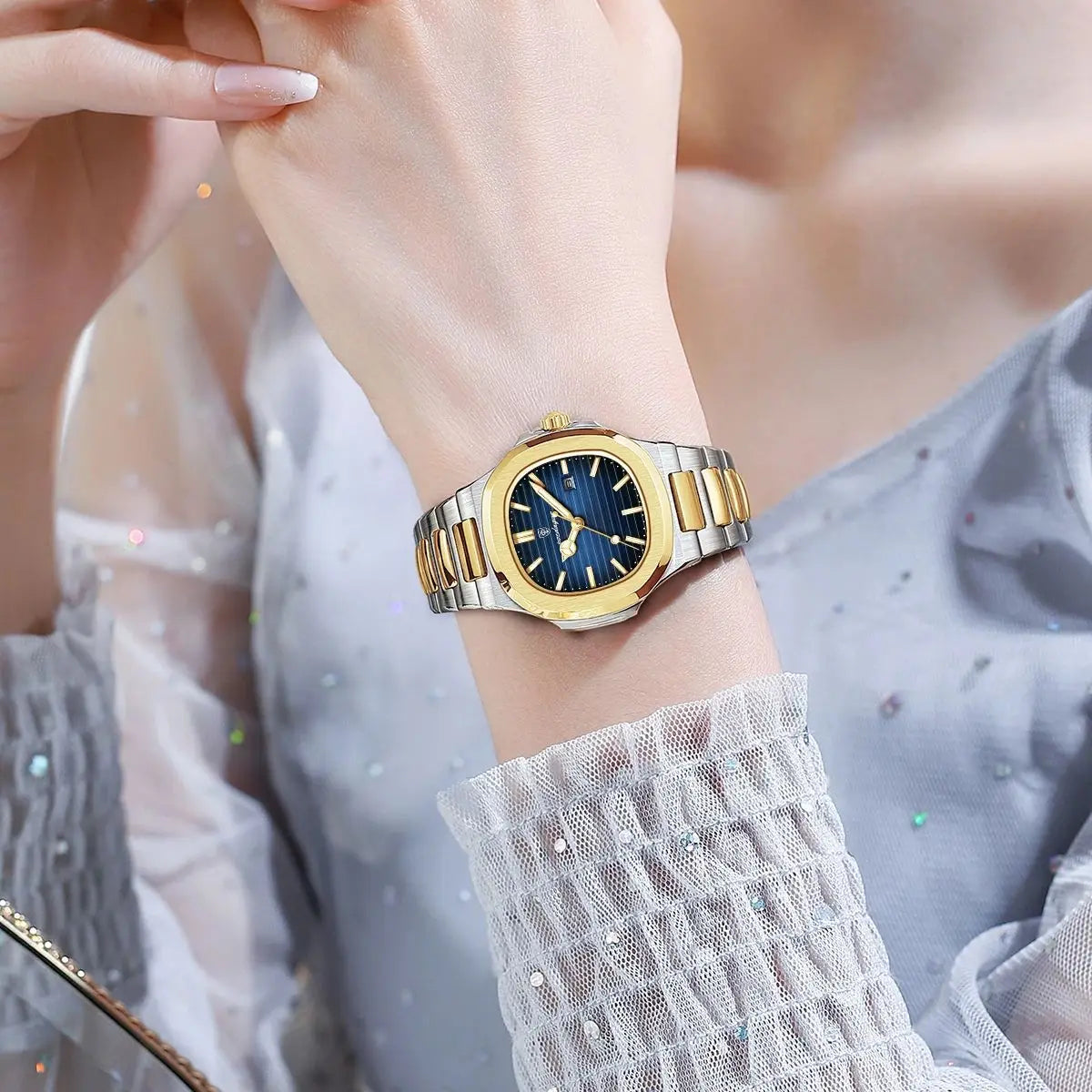 POEDAGAR Luxury Square Watch for Woman Waterproof Luminous Date Ladies Watch Stainless Steel Quartz Women's Watches Female Reloj - Qoraheyhub