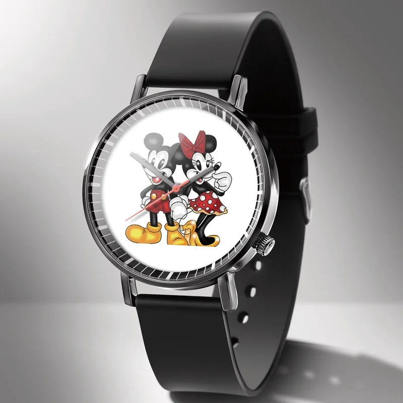 Disney Mickey Minnie Mouse Girl Boy Children's Kids Watch Women Cute Male Female Couple Wrist Watches Birthday Gifts - Qoraheyhub