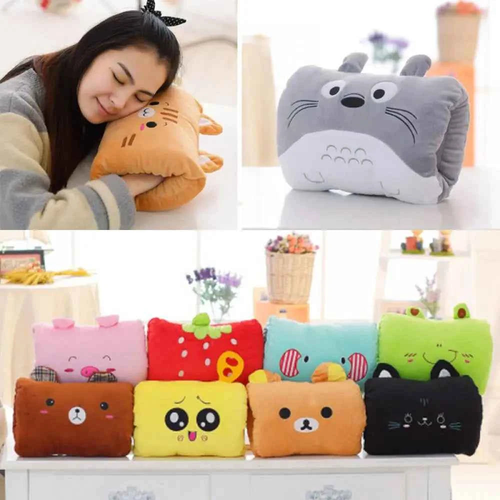 Pink Bear Children's Plush Pillows Hand Warmers Gloves Adults Cartoon Nap Pillows Cushions Creative Hand Warmers Plush Gift