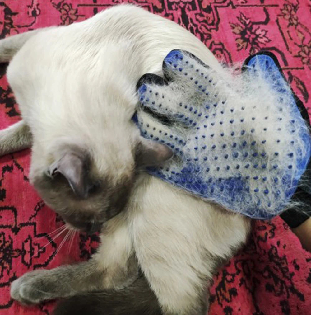 Pet Hair Remover Gloves Cat Dog Massage Bathing Cleaning Grooming Supplies Silicone Hair Sticking Removal Brush - Qoraheyhub