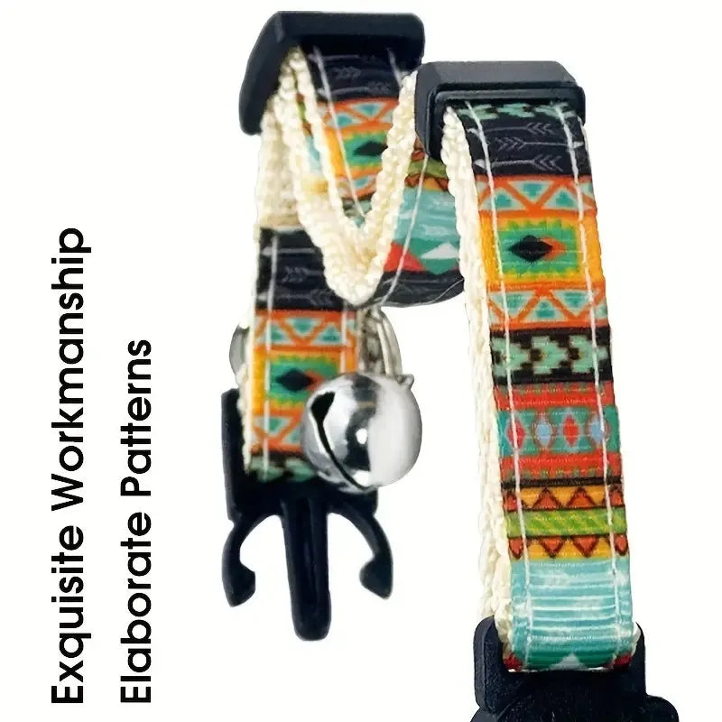 Personalized ID Tag Cat Collar with Bell Custom Collar Safety Breakaway Adjustable Nylon Engraving Small Kitten Necklace