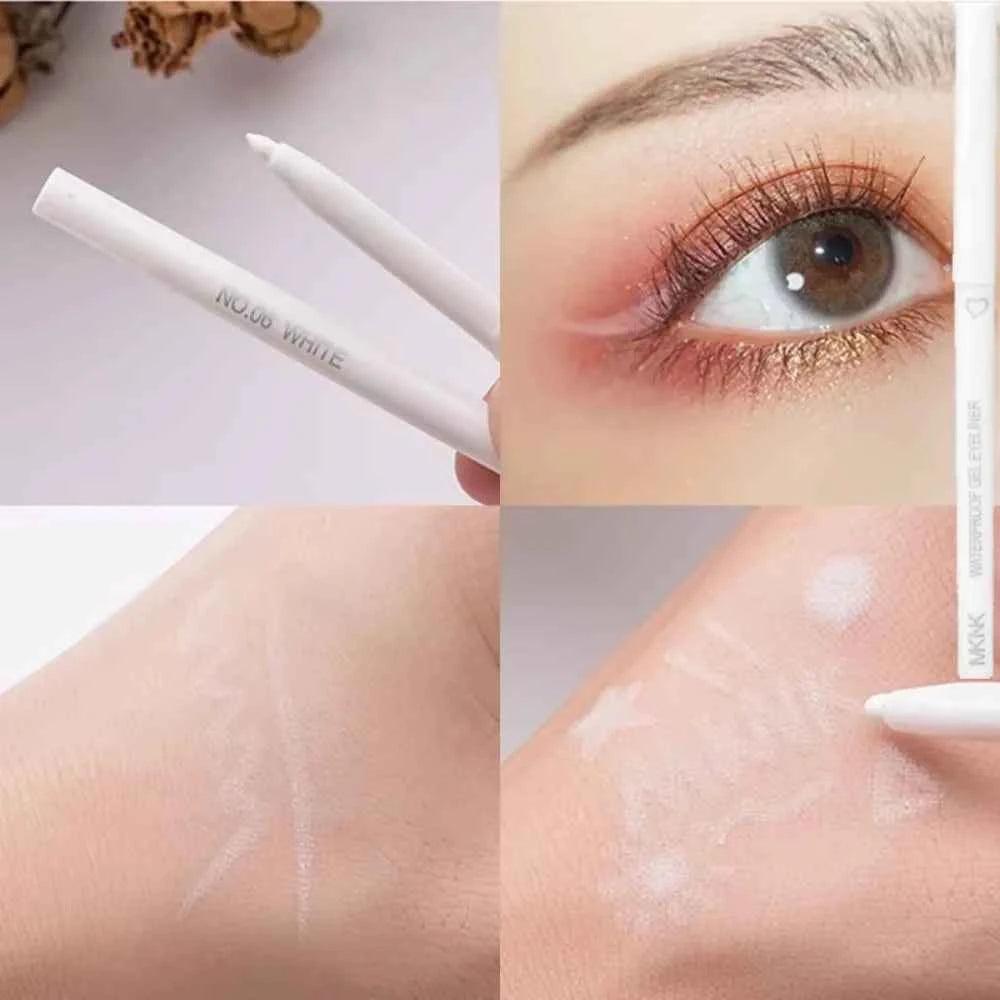 1/6Pcs 2 In 1 Eyeliner Lip Liner Gel Pencil Waterproof Long-lasting White Black Brown Easy Wear Eyeliner Makeup Eye Cosmetic