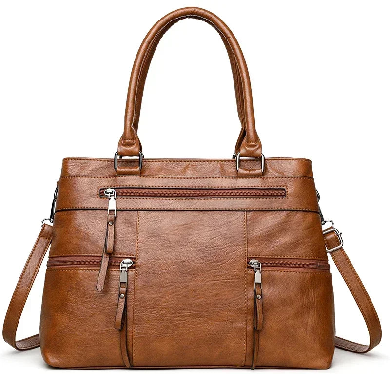 Elegant Handbag for Women High Quality Leather Top-Handle Bags Purse Ladies Shoulder Crossbody Bag Large Casual Tote 2025 Hot