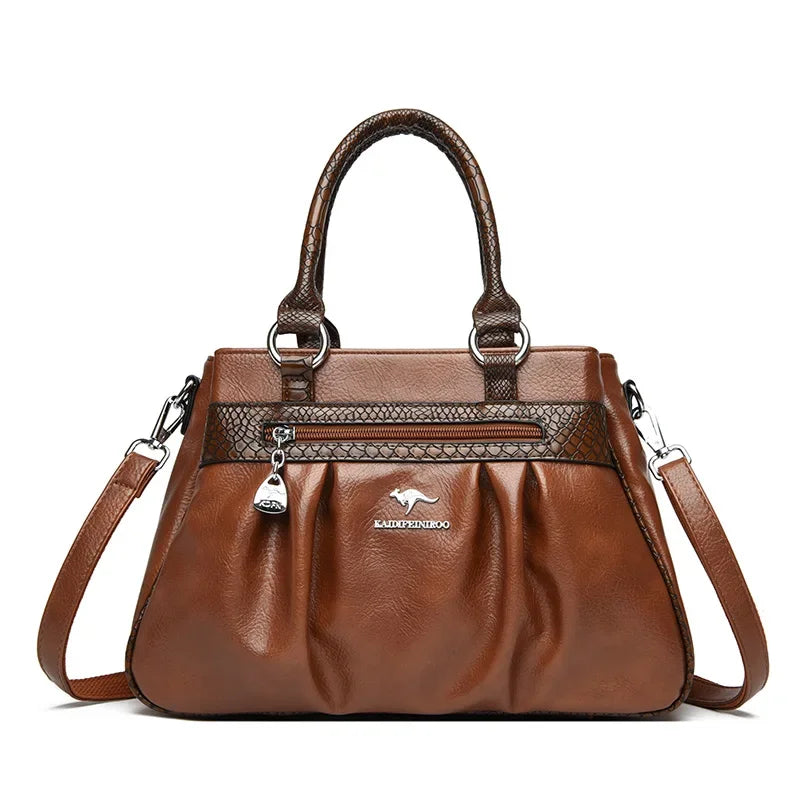Three Layers Luxury Casual Tote Women Bag High Quality Pu Leather Ladies Hand Bags for Women Big Shoulder Crossbody Bags Sac New