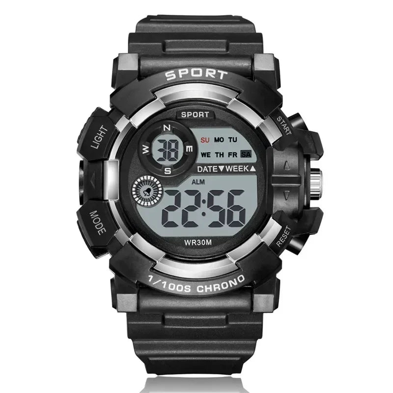 YIKAZE Fashion Sports Watches Men Women Digital Watch Waterproof Luminous Alarm Clock Electronic Wristwatch for Kids Children - Qoraheyhub