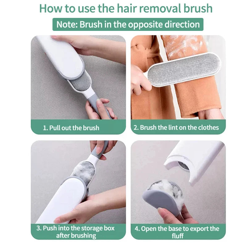 Magic Clothes Lint Remover Reusable Pet Cat Hair Fur Roller Brush Reusable Static Dusting Cleaning Brushes Manual Cleaner Tool - Qoraheyhub