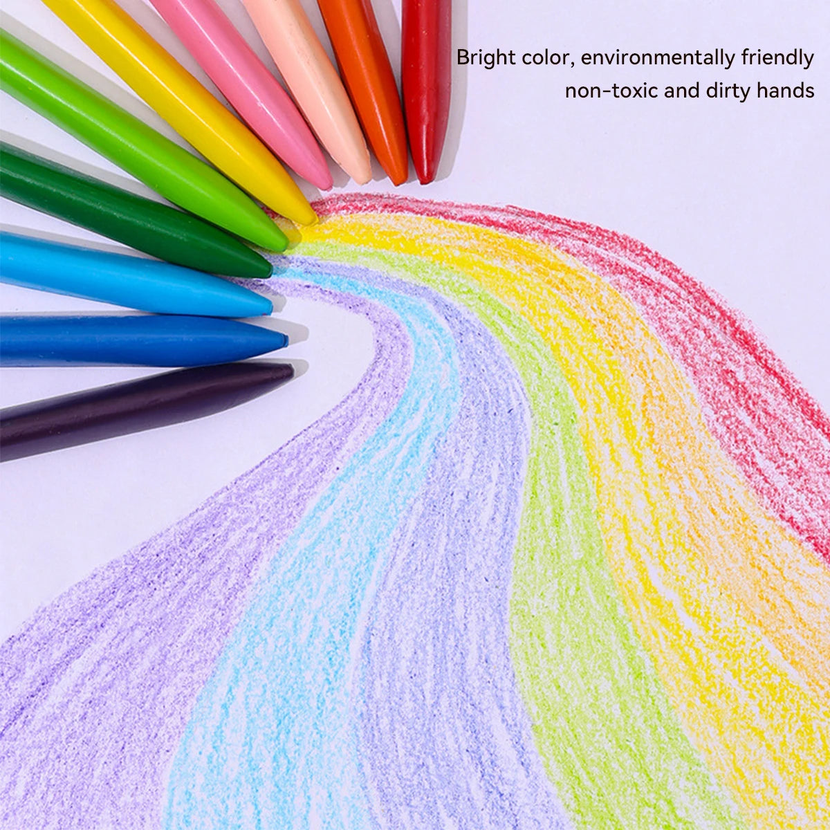 12/18/24/36 Colors Non-dirty Hand Plastic Crayons Washable and Erasable Color Crayons Children’s Painting School Office Supplies - Qoraheyhub
