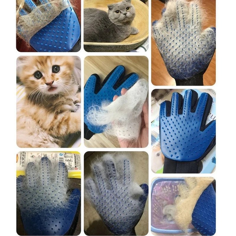 Pet Hair Remover Gloves Cat Grooming Hair Deshedding Brush Dog Comb Pet Bath Remover Clean Massage For Animal Massage Supplies - Qoraheyhub