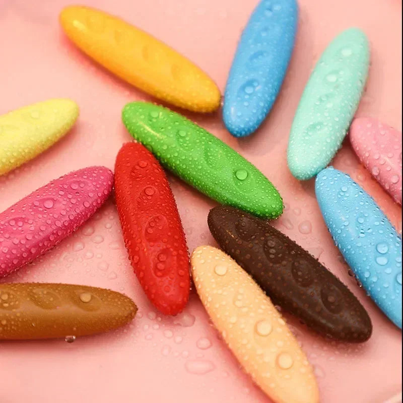 12/24/36 Colors Washable Not Dirty Hands Toddler Crayons Hole Crayons for Kids Non-Toxic Baby Crayons Coloring Art Supplies - Qoraheyhub
