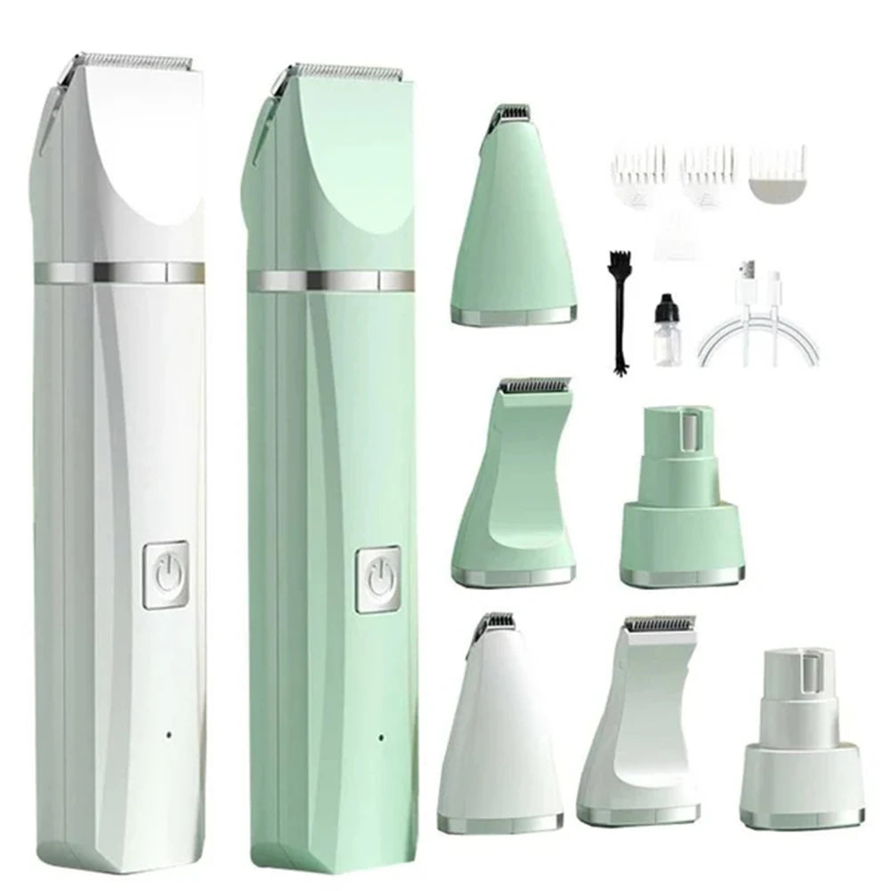 Professional 4-in-1 Electric Pet Grooming Tool Set Dog Hair Clippers USB Rechargeable Pets Haircut Trimmer Shaver Cats Supplies - Qoraheyhub