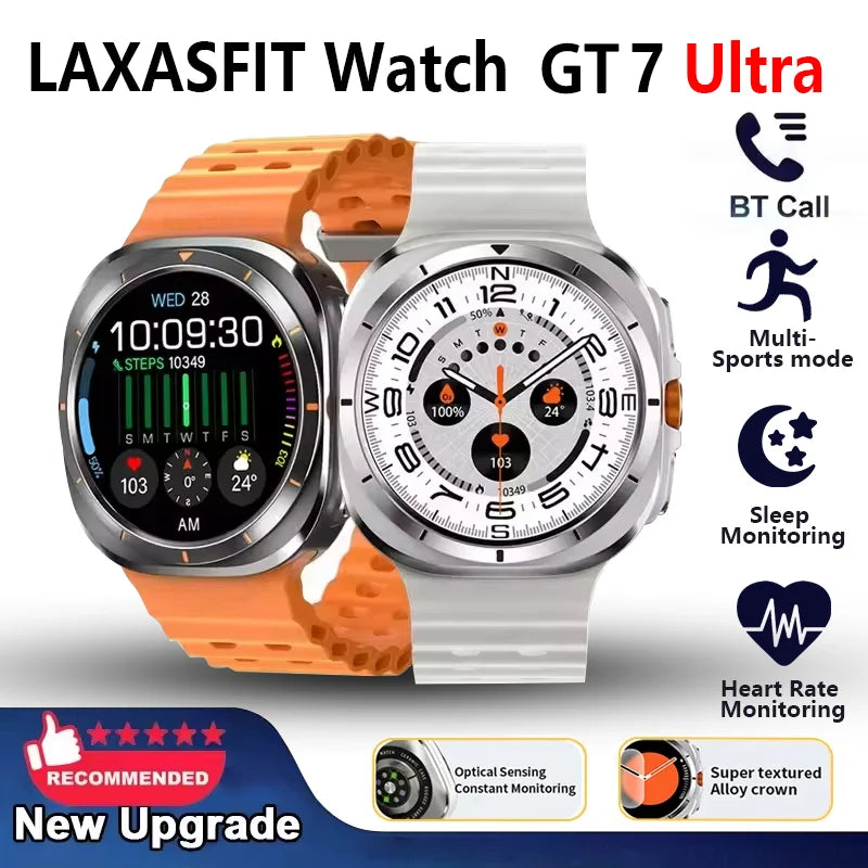 LAXASFIT Smart Watch GT7 Ultra 1.52-inch AMOLED Screen Bluetooth Talk Sports Fitness Smartwatch for Men Women Watch Holiday Gift - Qoraheyhub