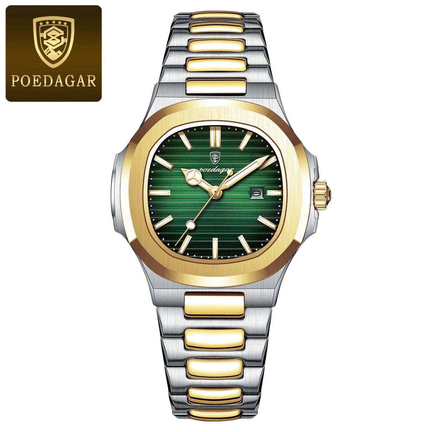 POEDAGAR Luxury Square Watch for Woman Waterproof Luminous Date Ladies Watch Stainless Steel Quartz Women's Watches Female Reloj - Qoraheyhub