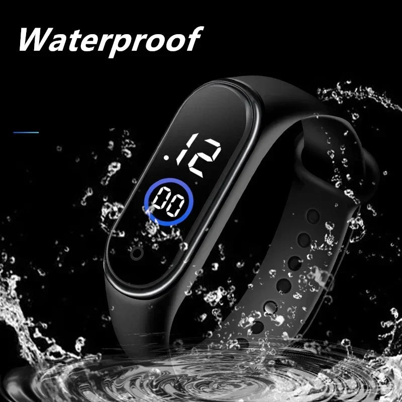 New Fashion Simple Sports Watch for Kids Children Waterproof Led Digital Watch Silicone Strap Teen Double Tone Color WristWatch - Qoraheyhub