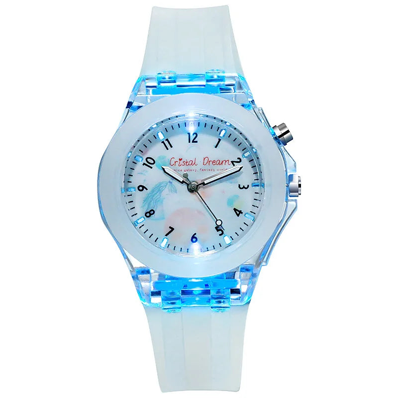 New Sport Kid Watches For Girls Boys Gift Personality Clock Easy Read Children Silicone Flash Quartz Wristwatches Reloj Infantil - Qoraheyhub