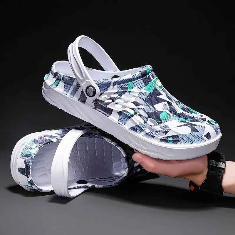 48-49 Men's Outdoor Clogs Beach Shoes Breathable Sandals Home Slippers Summer Slip On Shoes Men Flip Flops Shoes Sandalias Mujer