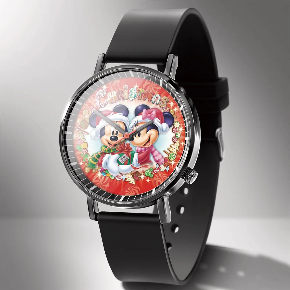 Disney Mickey Minnie Mouse Girl Boy Children's Kids Watch Women Cute Male Female Couple Wrist Watches Birthday Gifts - Qoraheyhub