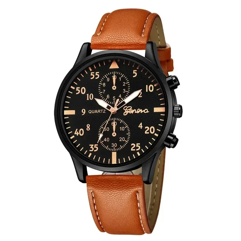 Reloj Hombre Watches for Men Business Mens Watch Luxury Leather Bracelet Quartz Wristwatch Casual Clock Gift Montres Hommes - Qoraheyhub