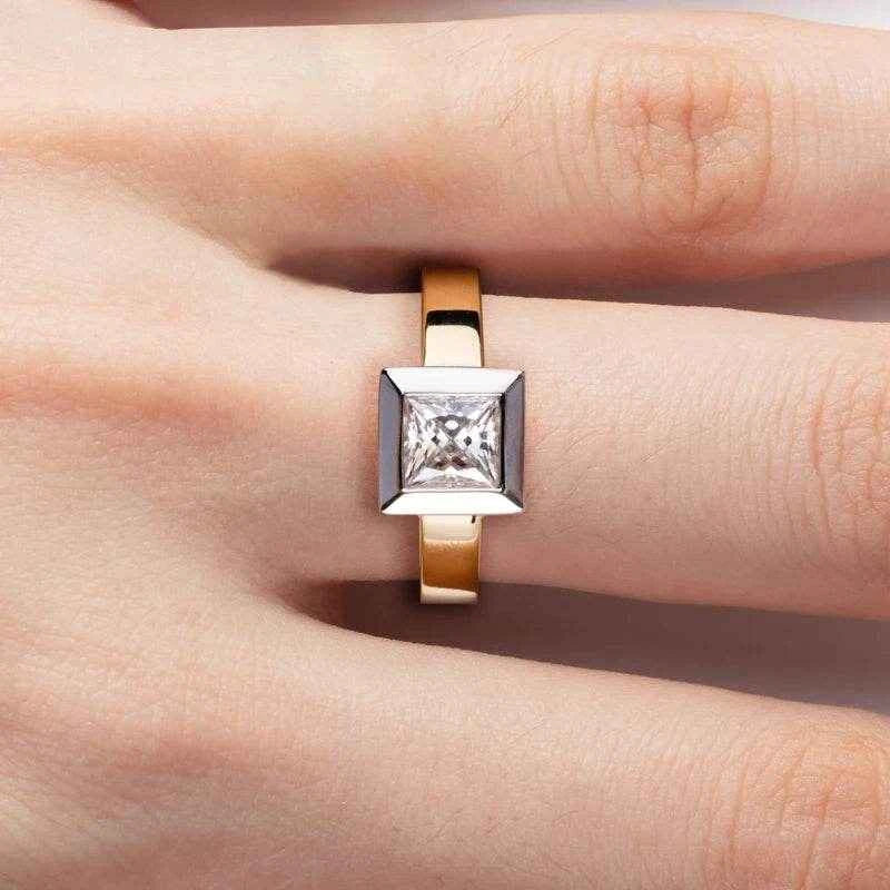 1.2 Carat D Color Moissanite 925 Sterling Silver Woman Ring Yellow Color Engagement Wedding Fine Jewelry