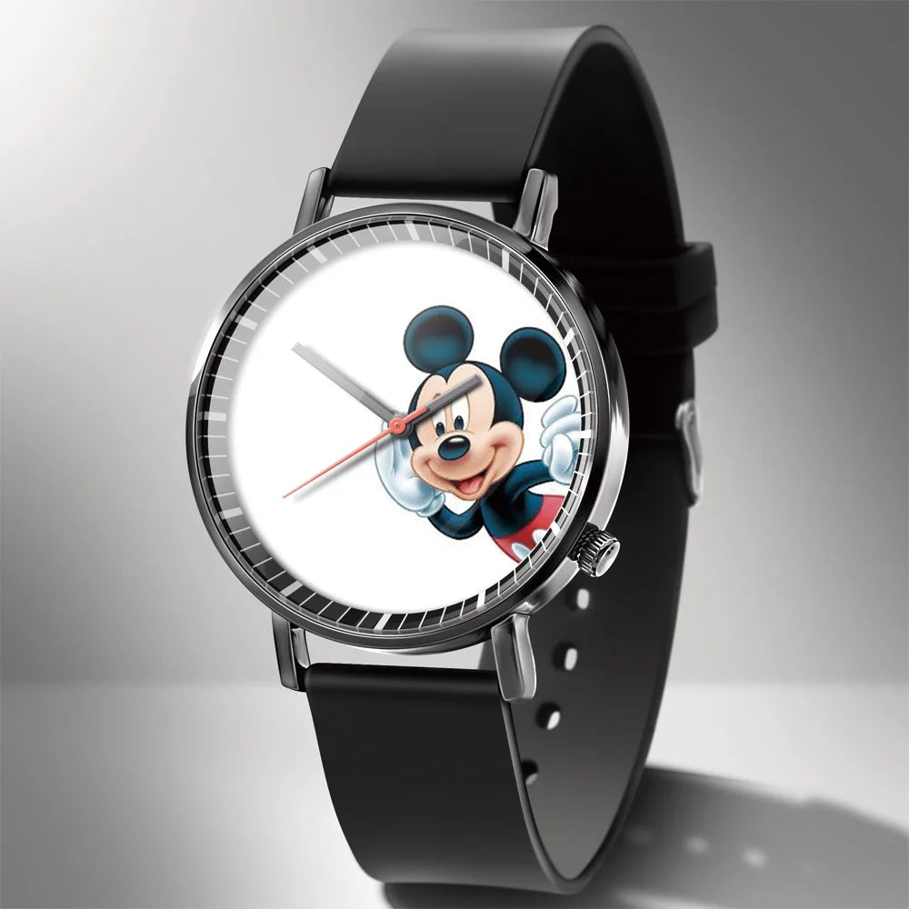 Disney Mickey Minnie Mouse Girl Boy Children's Kids Watch Women Cute Male Female Couple Wrist Watches Birthday Gifts - Qoraheyhub