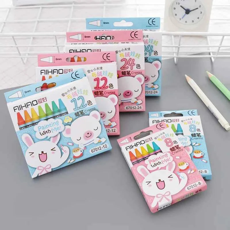 8/12/24 Color Set Wax Crayon Drawing Oil Pastels Kids Student Pencil Ellen Brook Cartoon Painting Art Gift