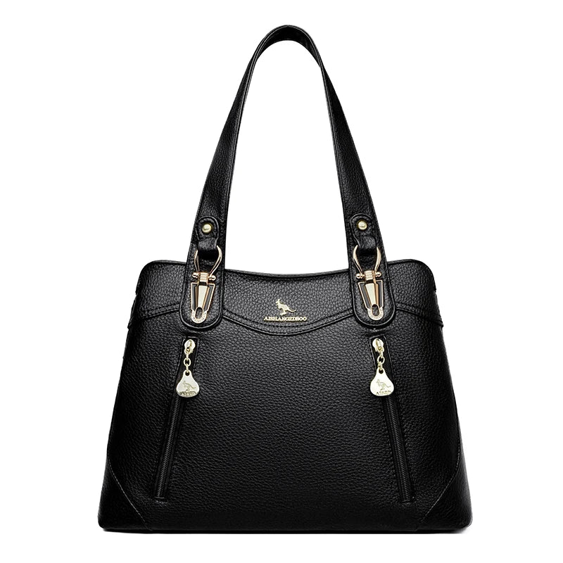 Genuine Brand Bark Pattern Leather Casual Tote A4 Large Luxury Handbags Women Bags Designer Shoulder Hand Bags for Women