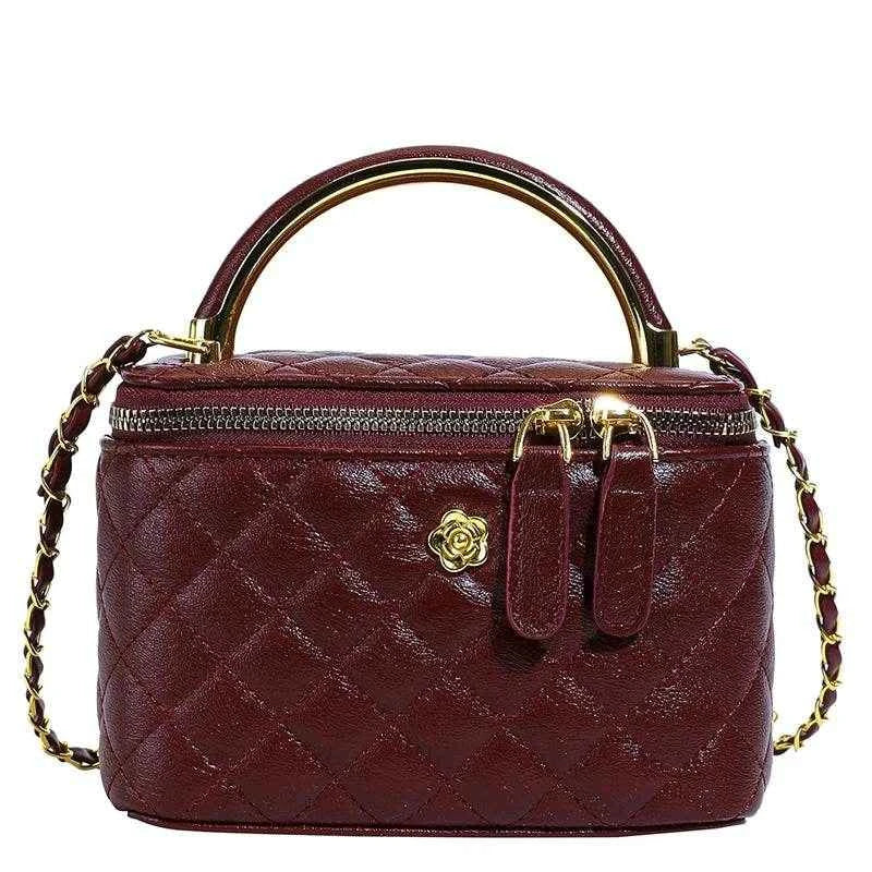 2025 New Women's Large Capacity Diamond Grid Single Shoulder Diagonal Cross Hand-held Small Square Bag, Famous Luxury Designer