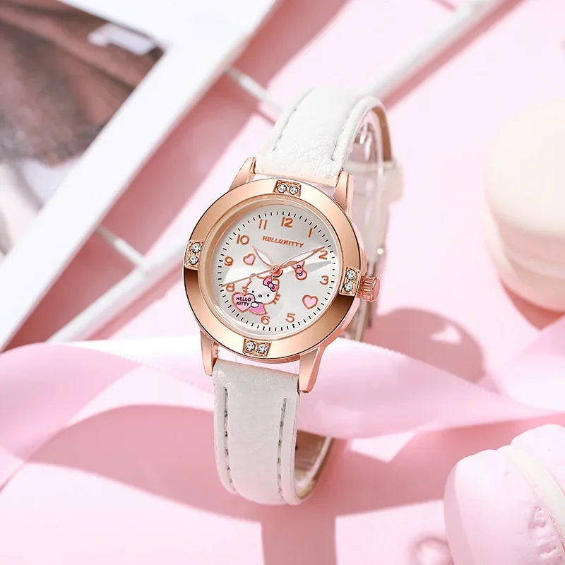 Sanrio Hello Kitty Watch Kawaii Kuromi Cinnamoroll Quartz Casual Fashion Melody WristWatch Women Kid Girl Children Gift - Qoraheyhub