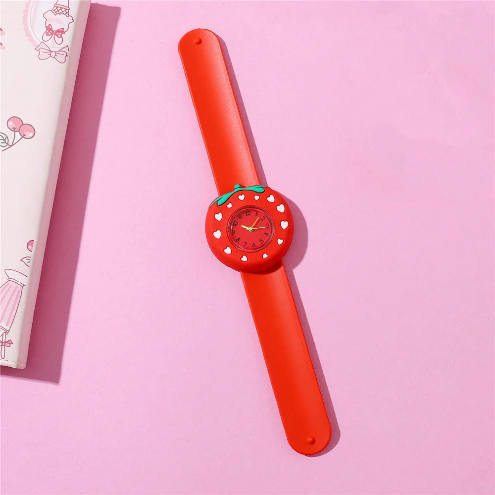 Individual Pink Red strawberry Dial Cute Style Kid Watches Children Wristwatch 2 Color - Qoraheyhub