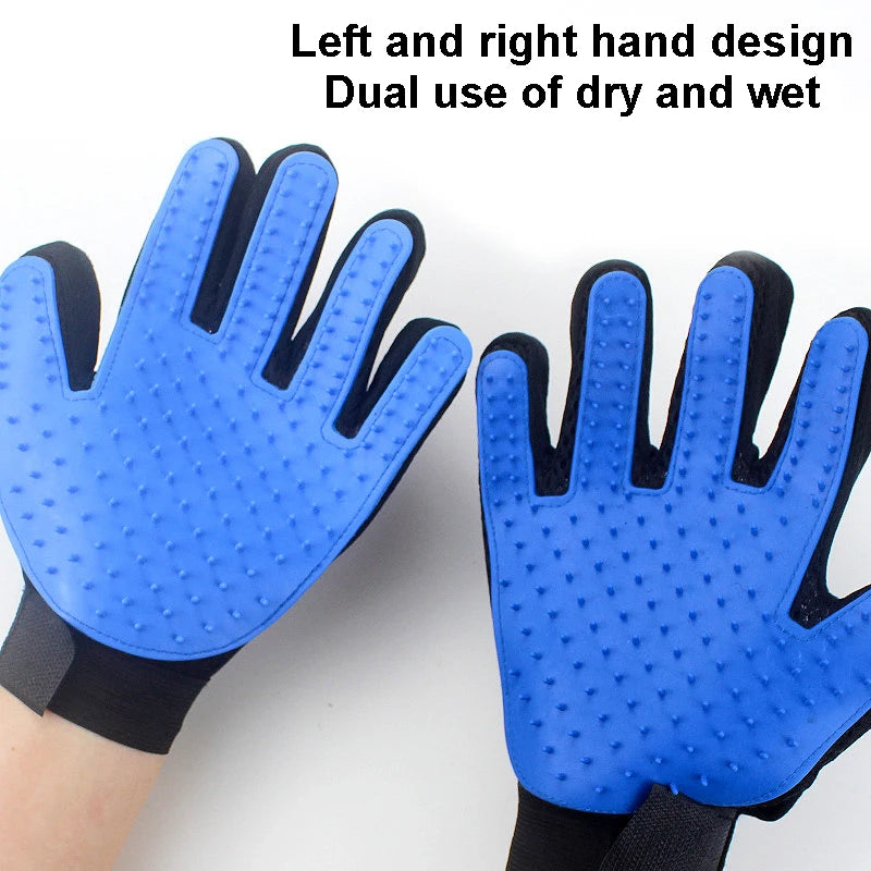 Pet Hair Remover Gloves Cat Grooming Hair Deshedding Brush Dog Comb Pet Bath Remover Clean Massage For Animal Massage Supplies - Qoraheyhub