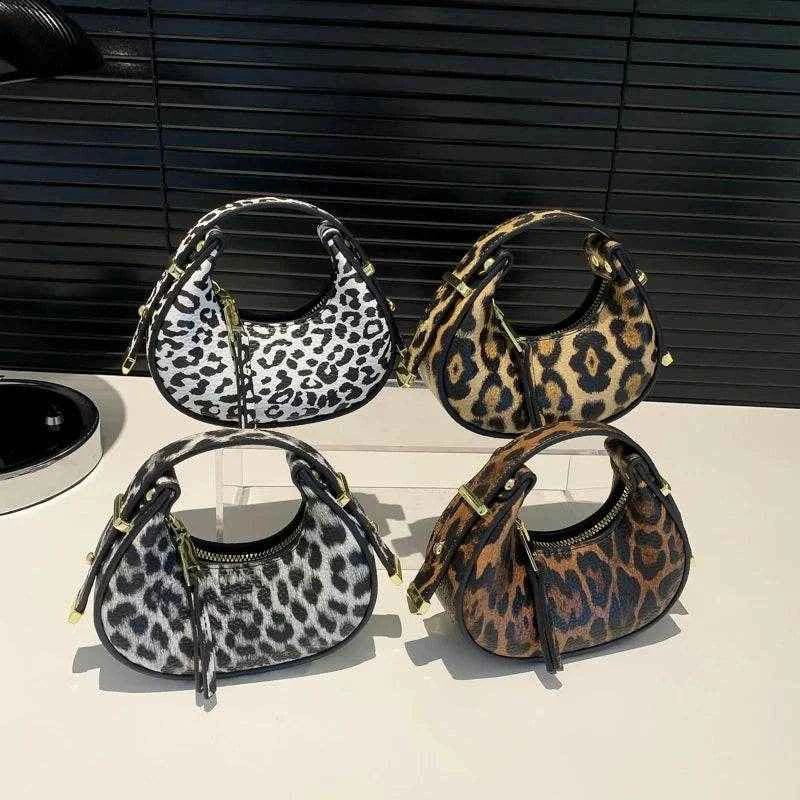 LEFTSIDE Mini Leopard PU Leather Crossbody Bags For Women 2024 Y2K Trend Female Korean Fashion Lady Shoulder Bag Lady Handbags