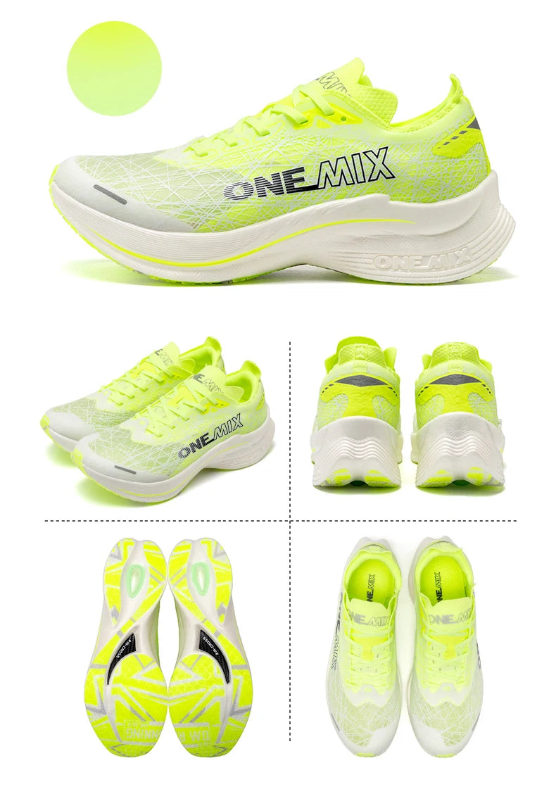 ONEMIX Carbon Plate Running Shoes for Men Shock Absorption Ultra-light Sports Shoes Rebound Outdoor Women Marathon Sneakers