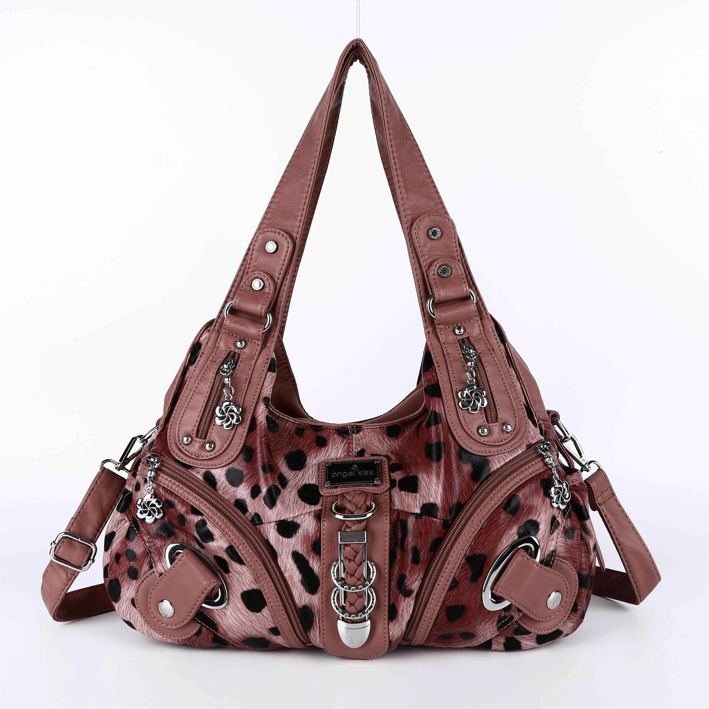 Angelkiss Women Handbags Leopard Bag Top-handle Handbag Fashion Satchel Dumpling Pack Shoulder Bag Tote Bag Hobos Large Purse