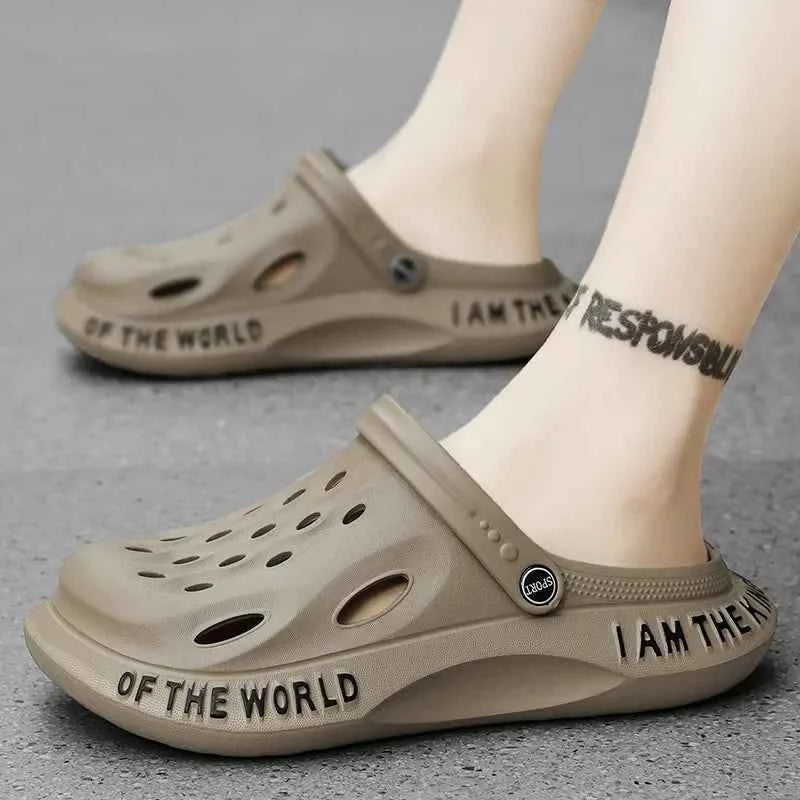 New Summer Fashion Black Men's Clogs Soft Comfortable Platform Sandals Men Plus Size 48 Beach Sandals Male sandalias de playa