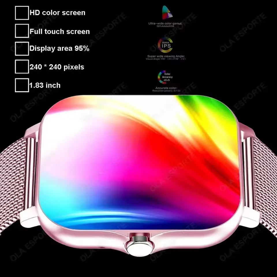 2025 Smart Watch 2.01‘’ Full Touch Amoled BT Call Sport Waterproof Watches Heart Rate Blood Pressure SmartWatch for Men Women - Qoraheyhub