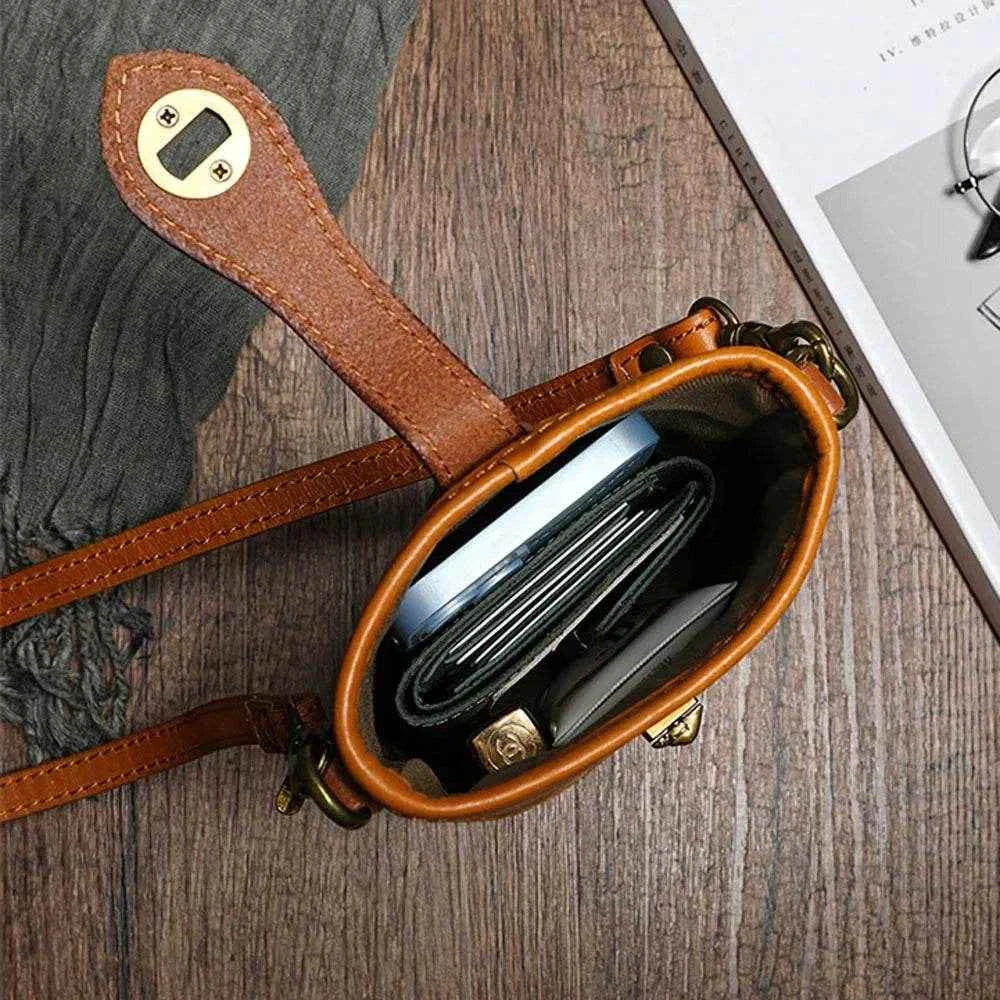 Quality Genuine Leather Crossbody Bag for Women Small Cow Skin Shoulder Fashion Phone Purse Female Promotion