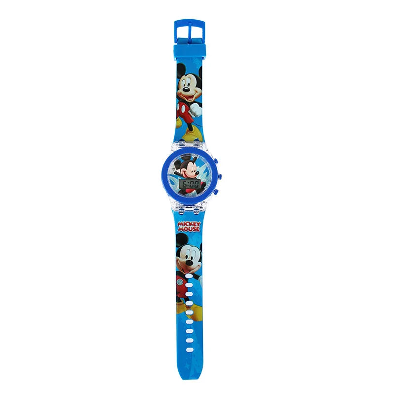 Flash Light Spiderman Kids Watches For Boys Cartoon shark Mickey Children Watch Girls Student Digital Clock Gifts Toy - Qoraheyhub